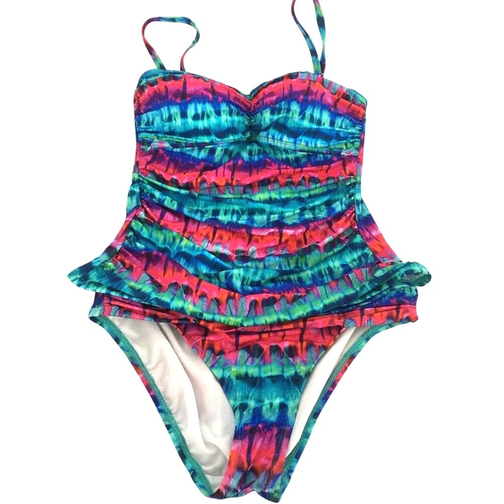 2 BAMBOO, Ladies 2 Piece, Tankini Set, Vivid Watercolor Motif, Small, NWT $136